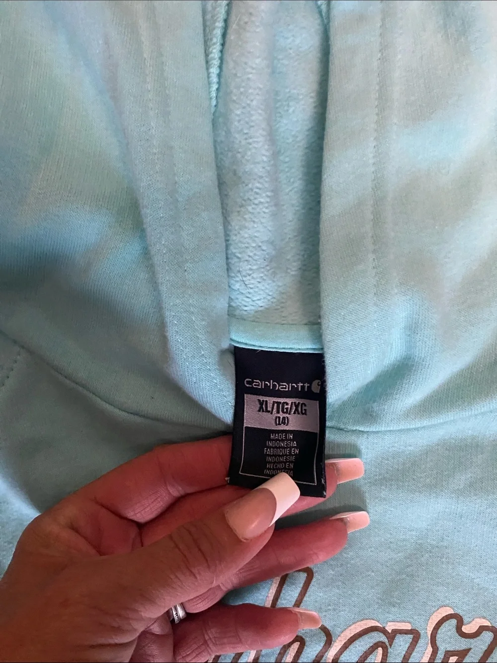 Carhartt Youth Aqua Pullover Hoodie with Script Logo
